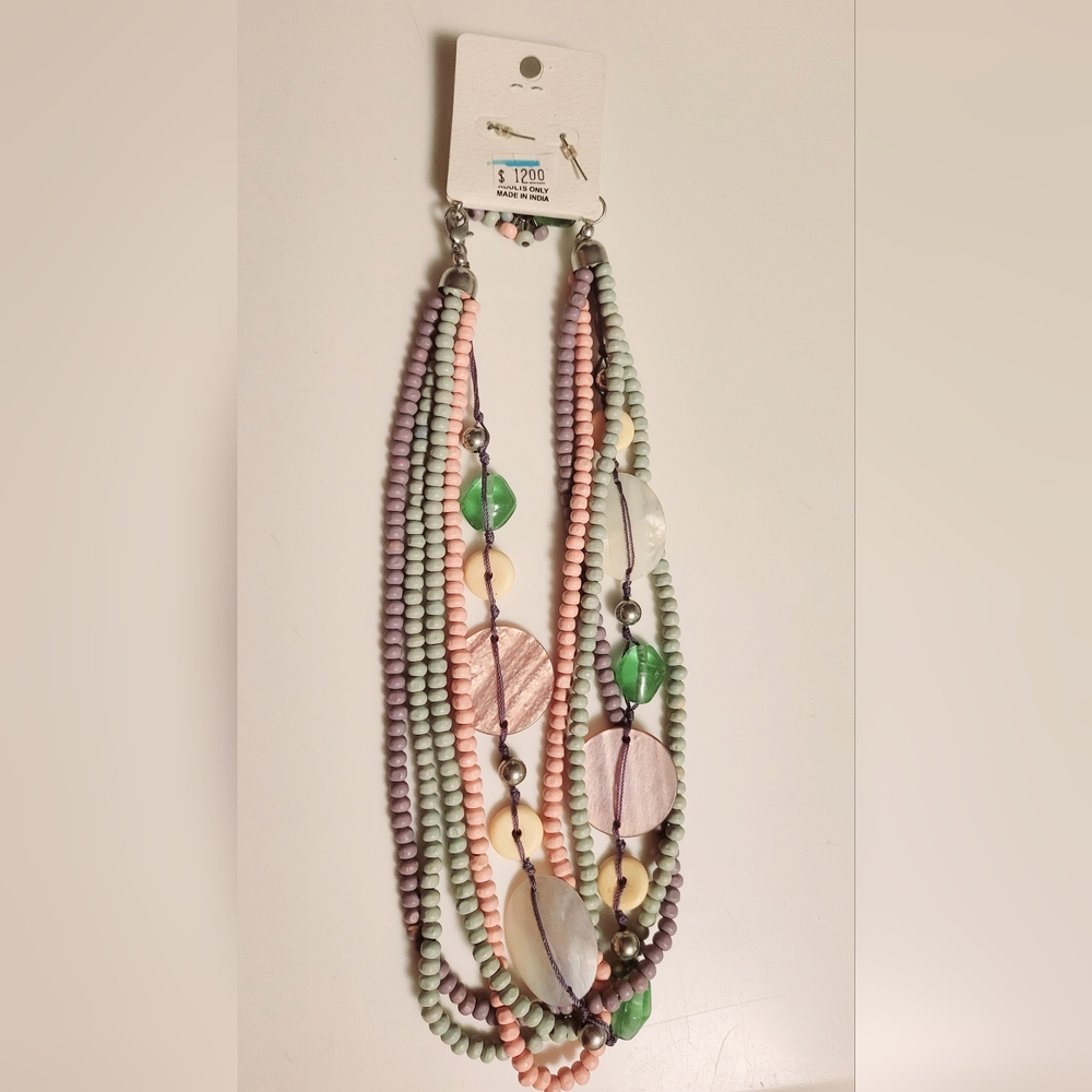 Beaded Necklace and earrings